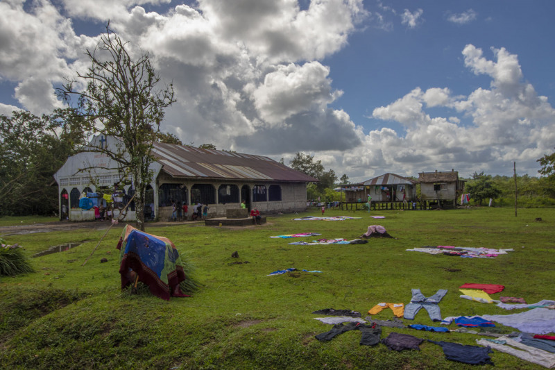 Hurricane damage in the Albergue community.