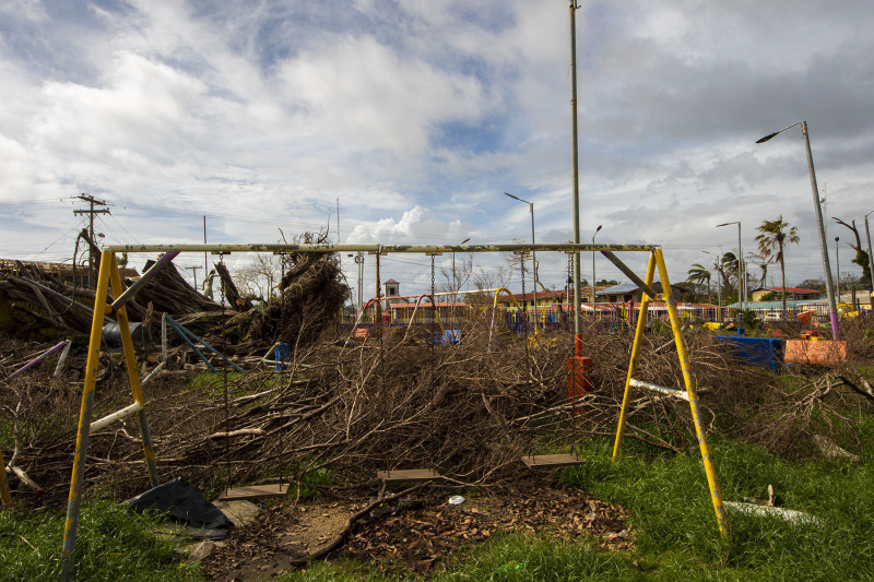Hurricane damage in the Bilwi community.