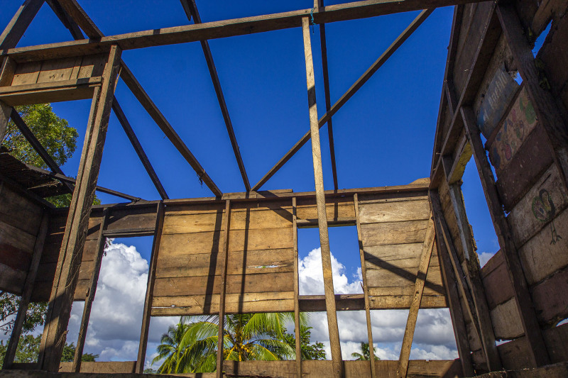 Hurricane damage in the Namahka community.