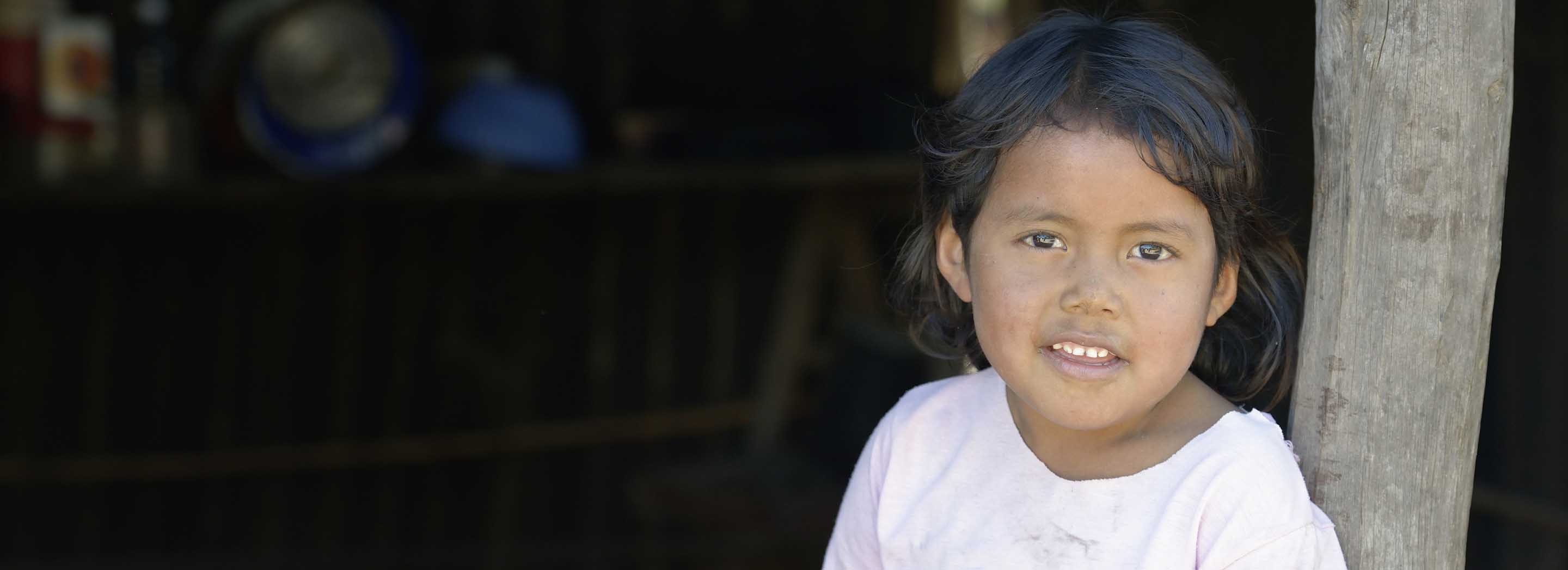 Soli Marita, a 3-year old Wichi indigenous girl, at home in Argentina.